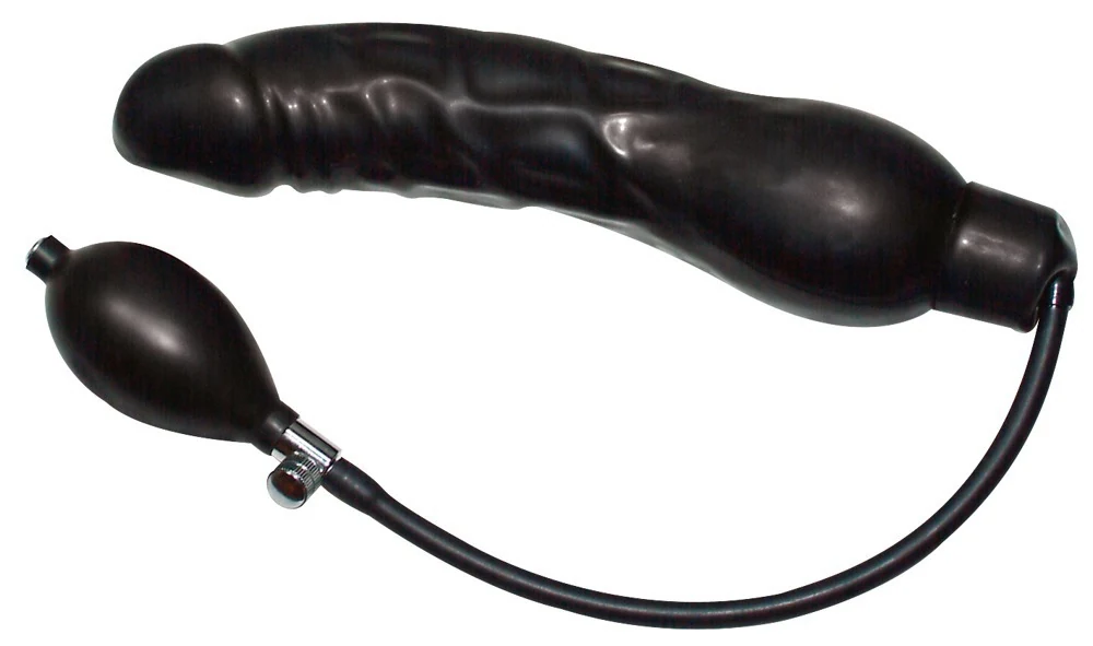 Opblaasbare latex dildo 23 cm