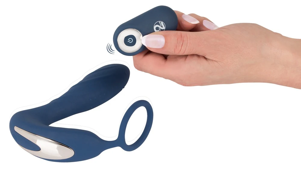 Oplaadbare penisring met perineumstimulator en anaalplug