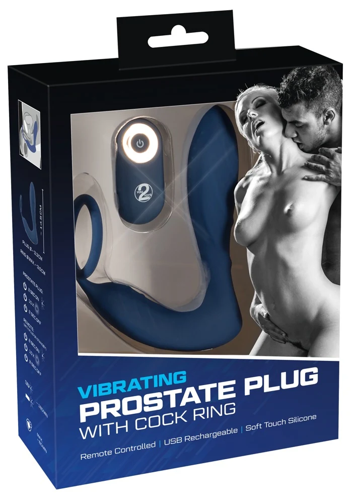 Oplaadbare penisring met perineumstimulator en anaalplug