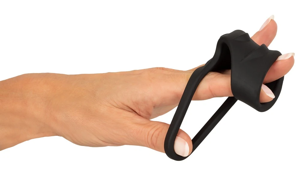 Erecto cock ring met ball stretcher siliconen