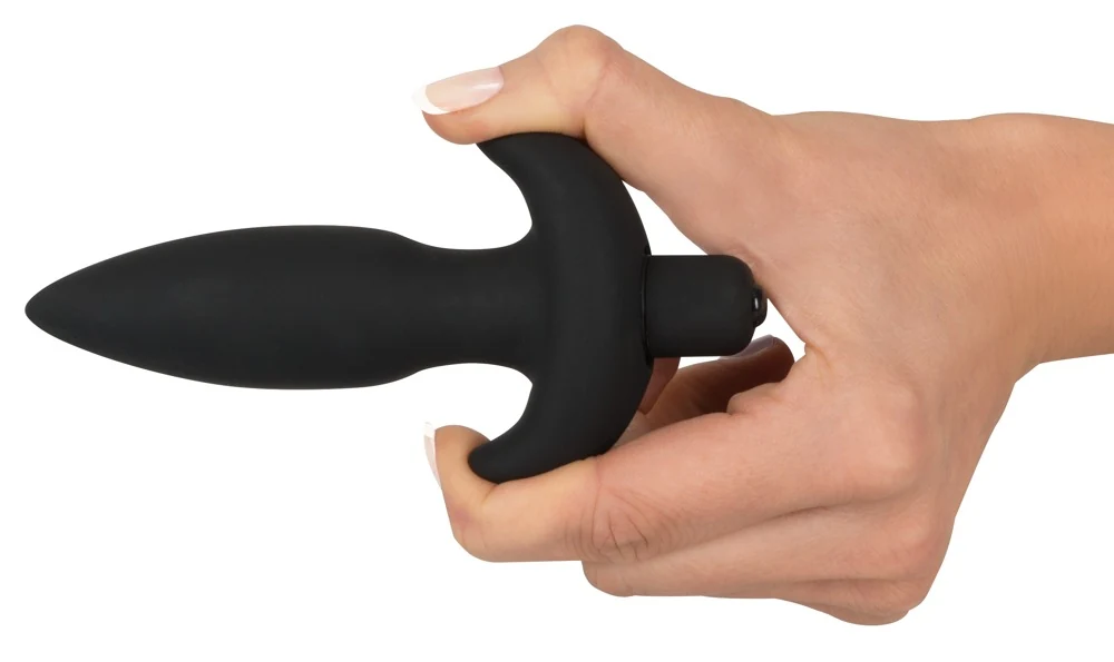 Stille siliconen anaalplug met 5 vibratiestanden