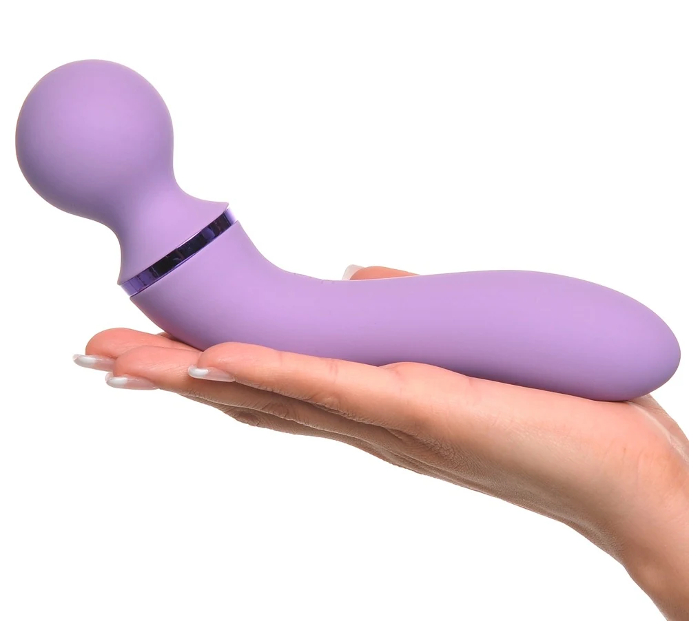 Dubbele stimulator en vibrator met kogelkop