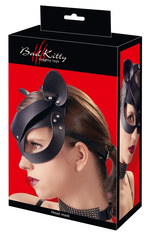 Kattenmasker van imitatieleer met oren