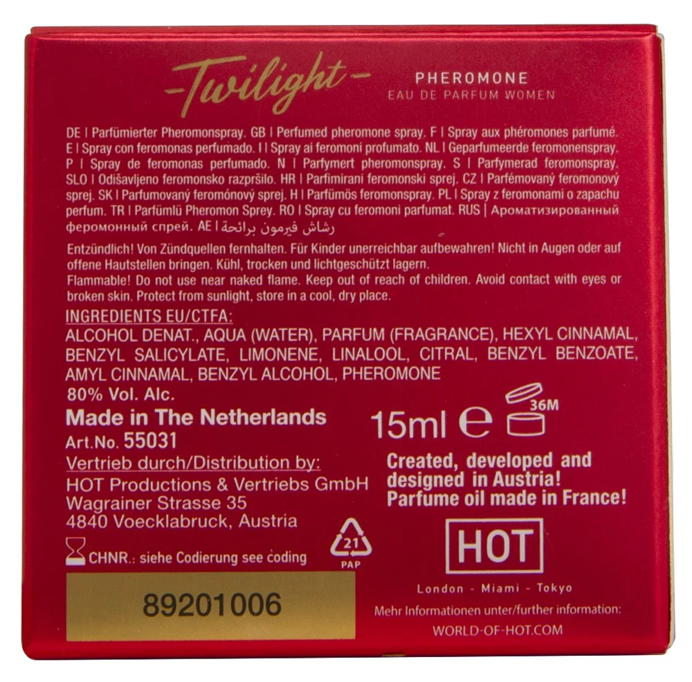 Twilight Pheromone Eau de Parfum voor vrouwen 15 ml