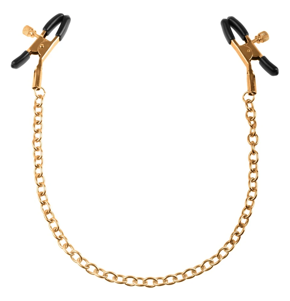 Gouden tepelklemmen met verstelbare ketting
