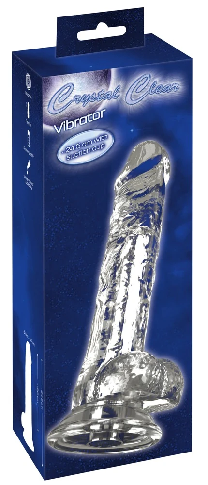 Transparante vibrator met zuignap en 10 vibratiestanden
