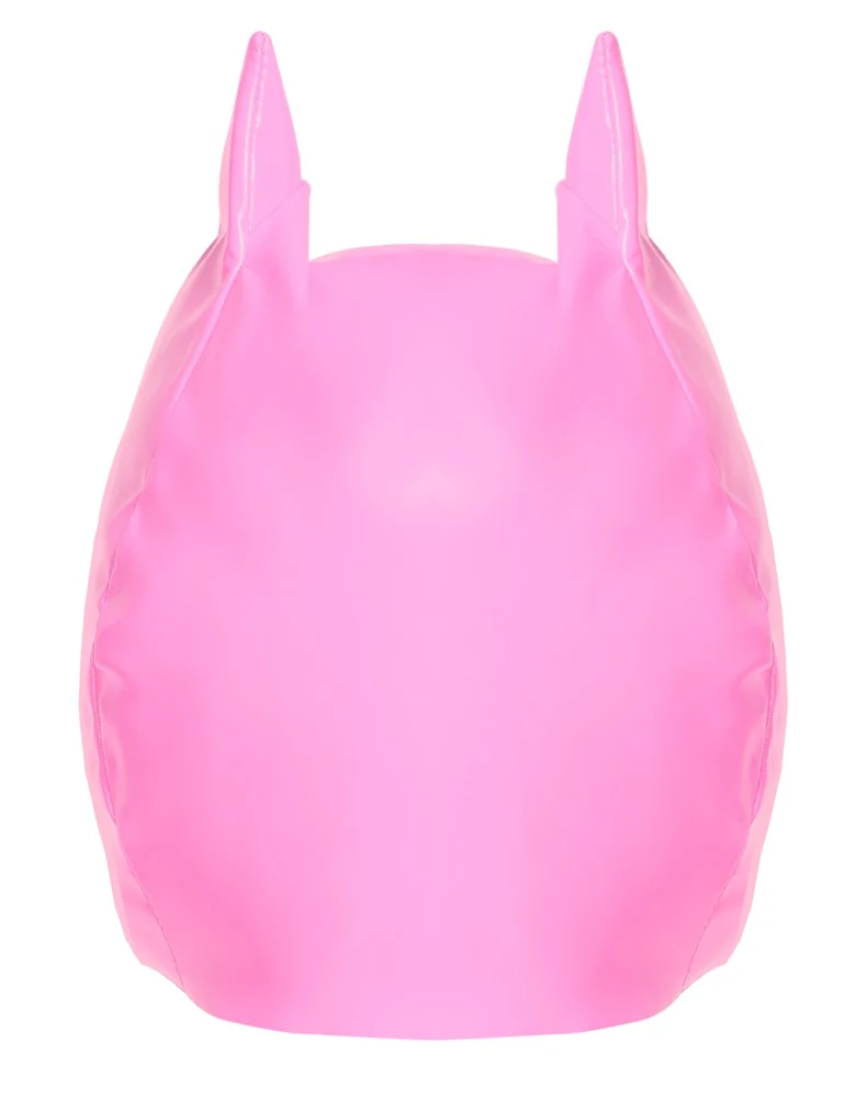 Glanzend roze kattenmasker van vinyl