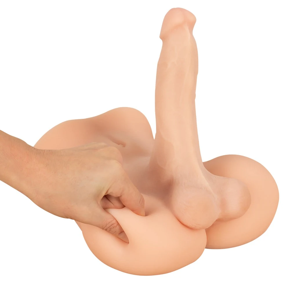 Realistische torso masturbator met dildo en anale opening