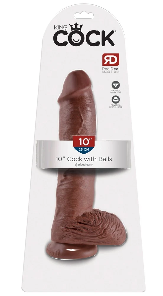 Realistische dildo met zuigvoet 25,4 cm