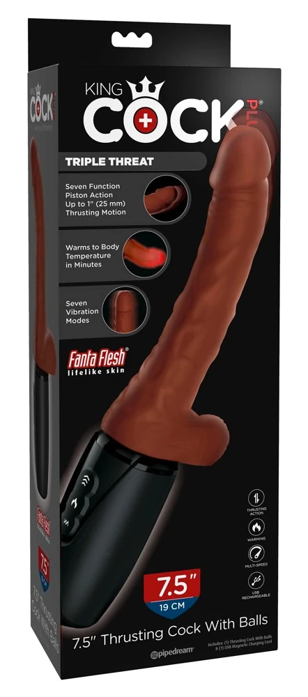 King Cock 7.5 Thrusting Cock met warmtefunctie