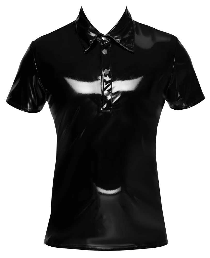 Black Level lak polo shirt zwart