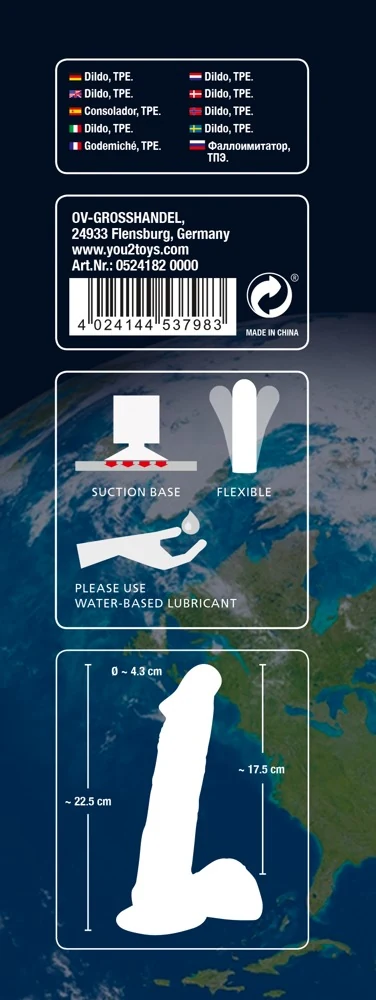 Realistische dildo met zuignap 22,5 cm