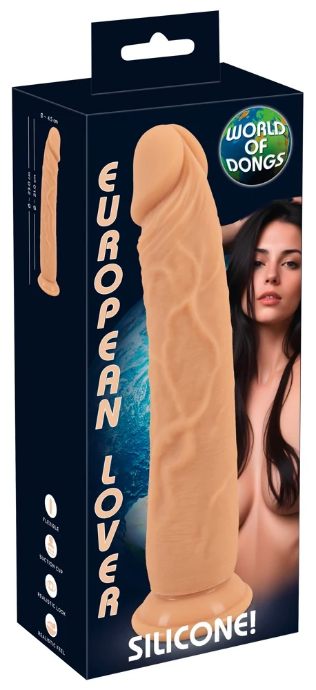 European Lover siliconen dildo met zuignap 23 cm
