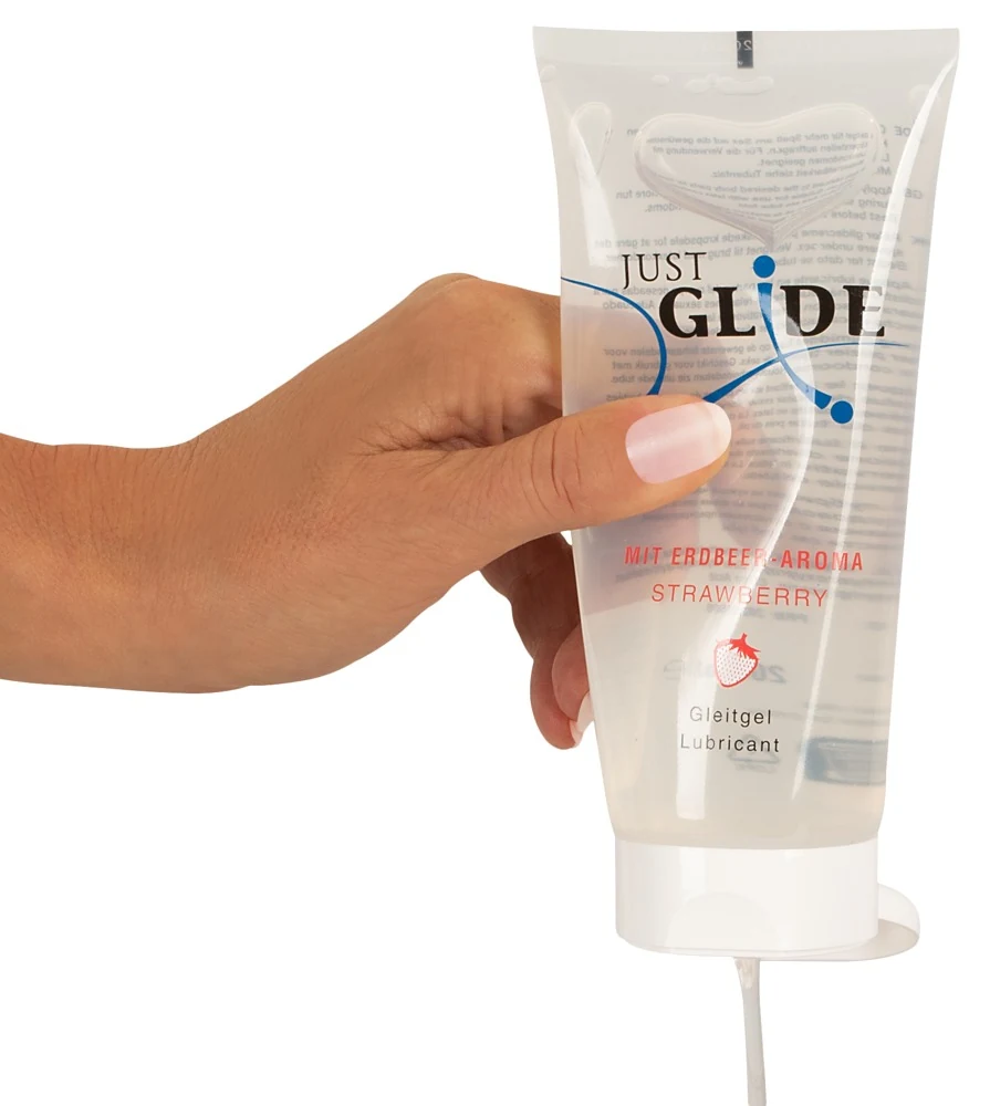 Just Glide glijmiddel op waterbasis aardbei