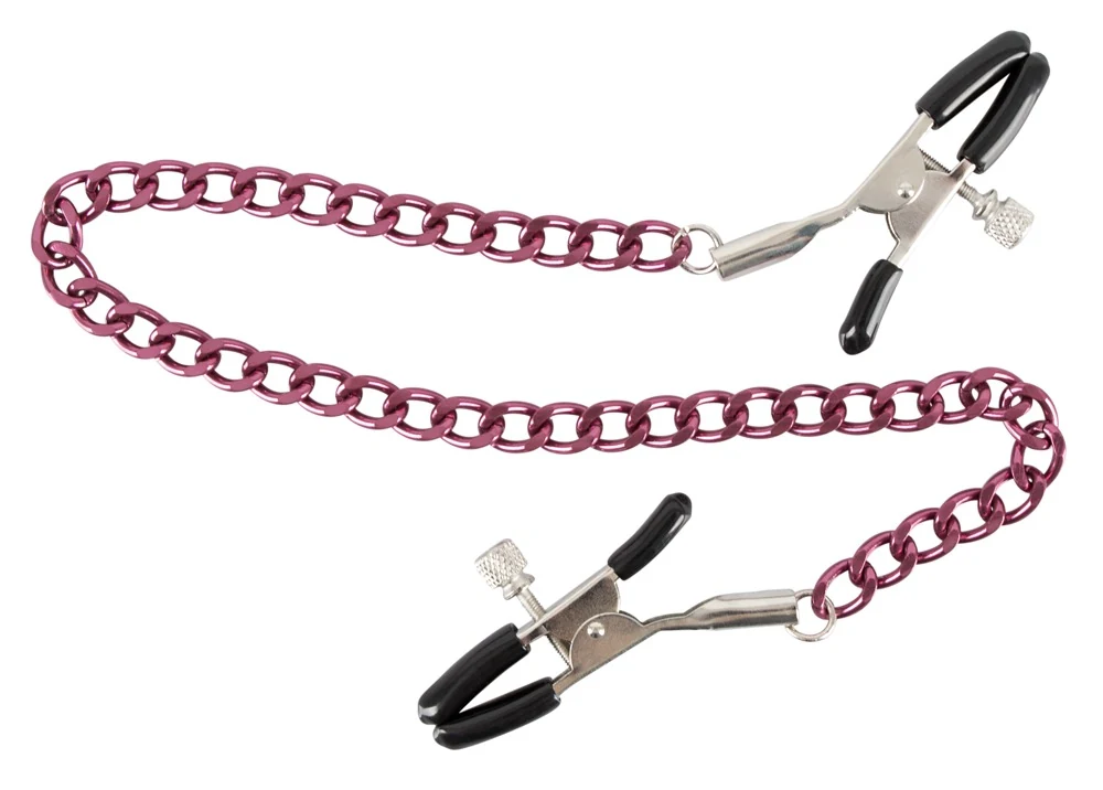 Tepelklemmen met paarse ketting