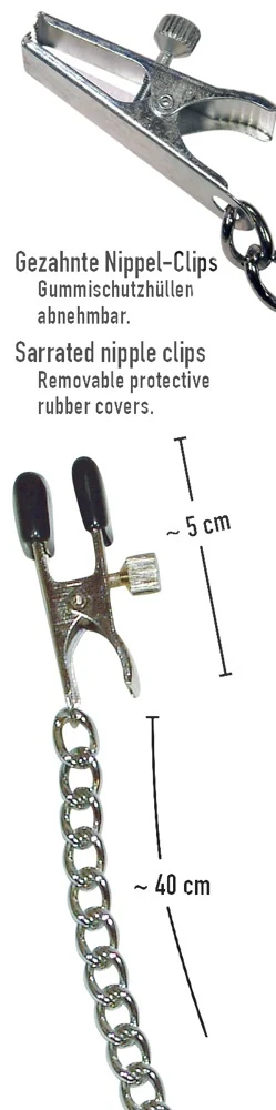 Metalen ketting met verstelbare tepelklemmen