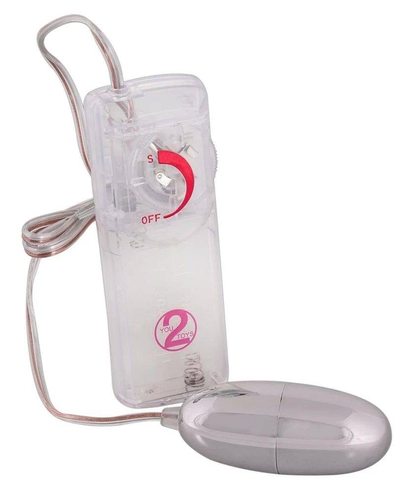 Zilverkleurig vibro-ei met regelbare trillingen