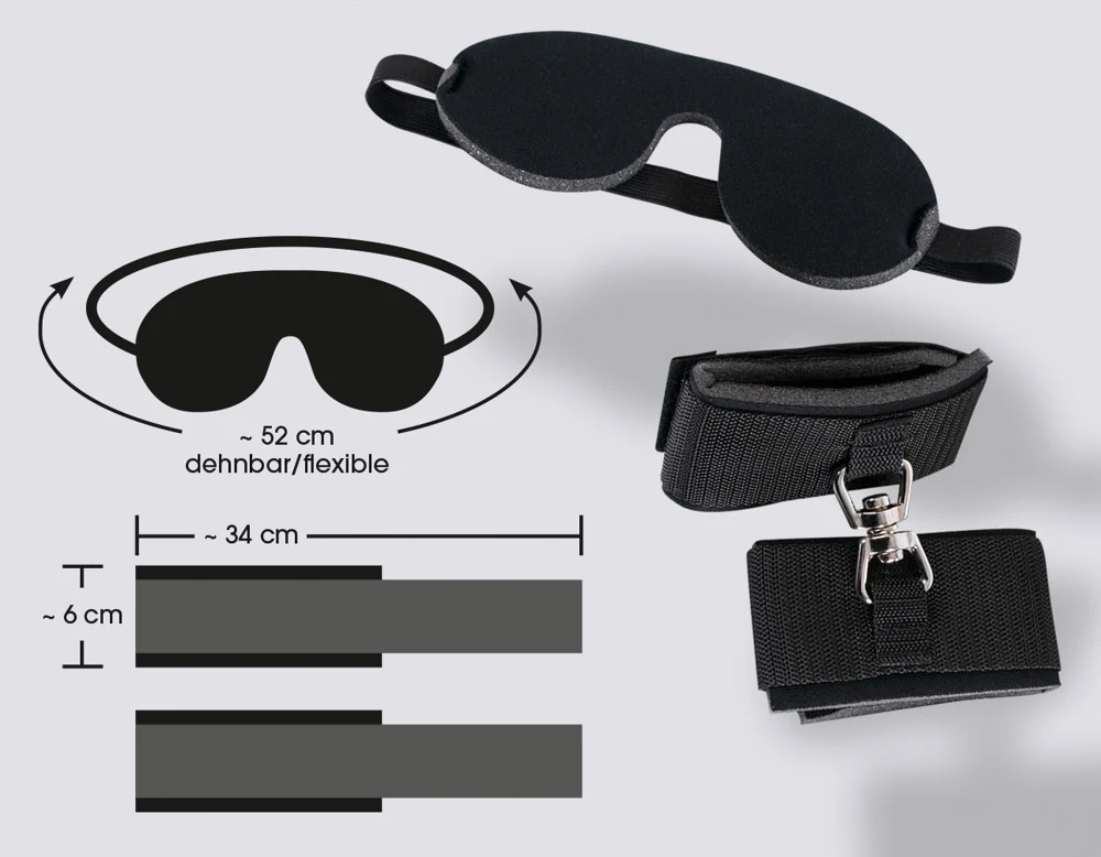Bondage set met gevoerde handboeien en blinddoek