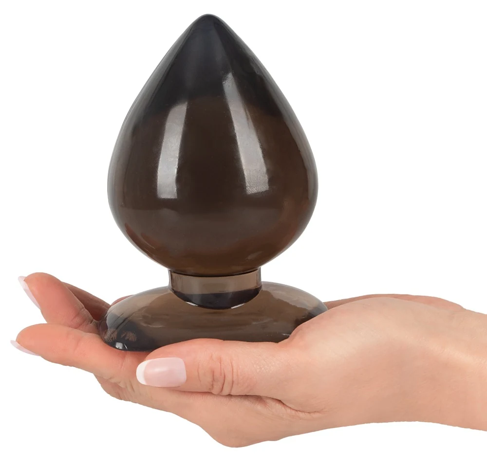 Buttplug zwart transparant 13 cm