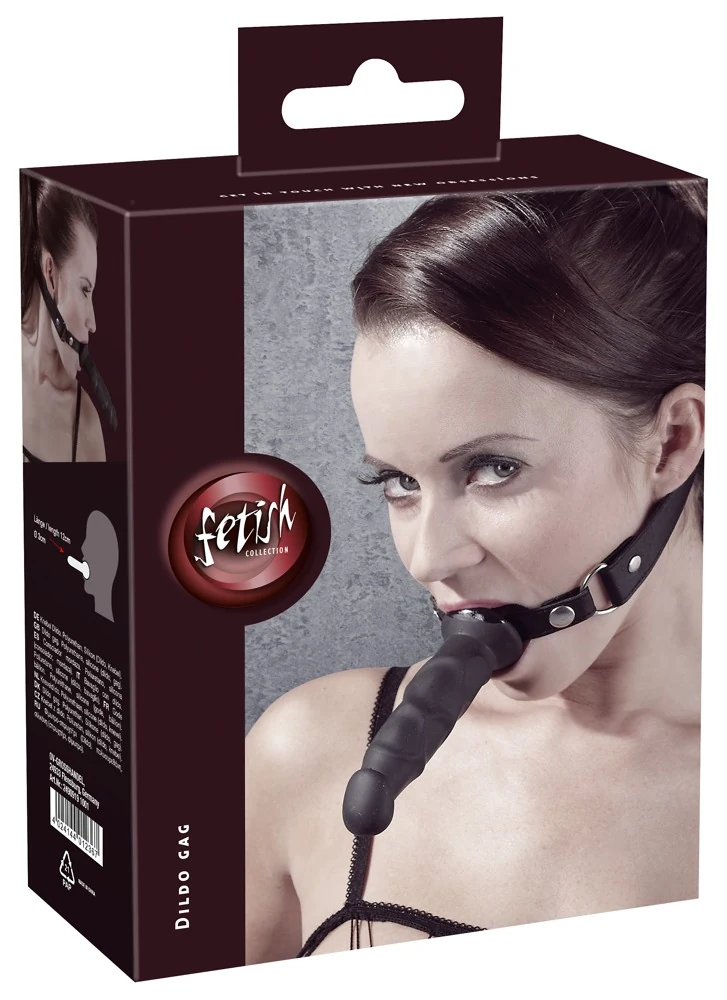 Halfronde gag met siliconen dildo