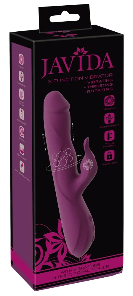 Javida rabbit vibrator met stoten en massagekralen