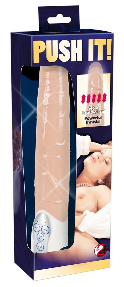 Realistische vibrator met duwfunctie