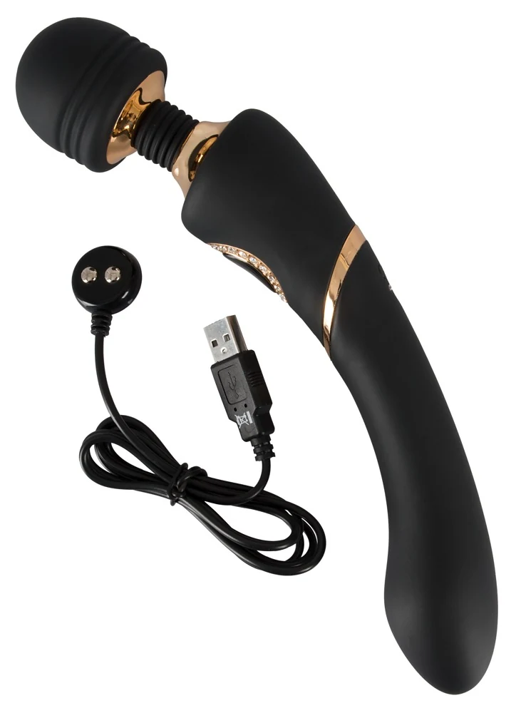 Elegante massagestaaf met vibraties en flexibele kop