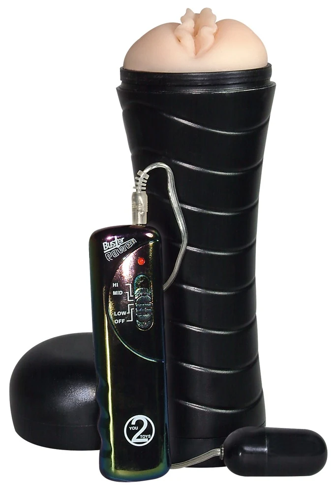 Masturbator met vibrator en afstandsbediening