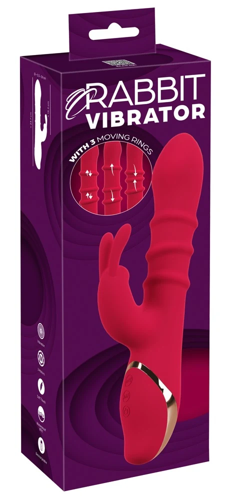 Rabbit vibrator met bewegende ringen