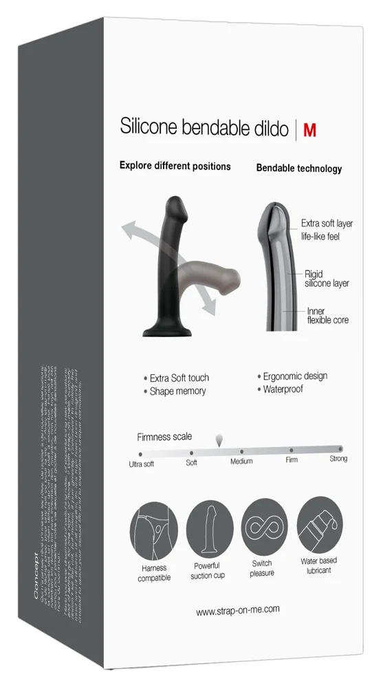 Dual Density Buigbare Dildo met Zuigvoet 18 cm