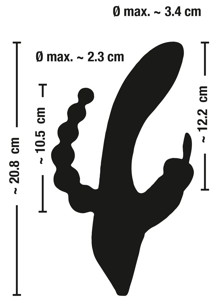 Rabbit vibrator met clitoris- en anusstimulator