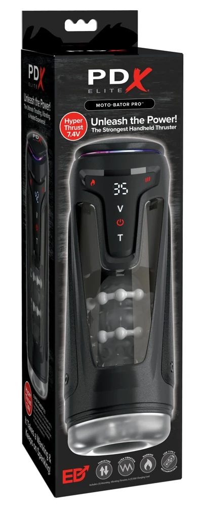 PDX Elite Moto-Bator Pro masturbator met vibratie en warmte