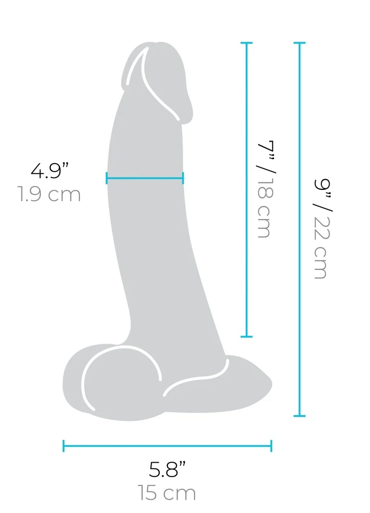 b-vibe curvy dildo met zuigvoet 22,3 cm