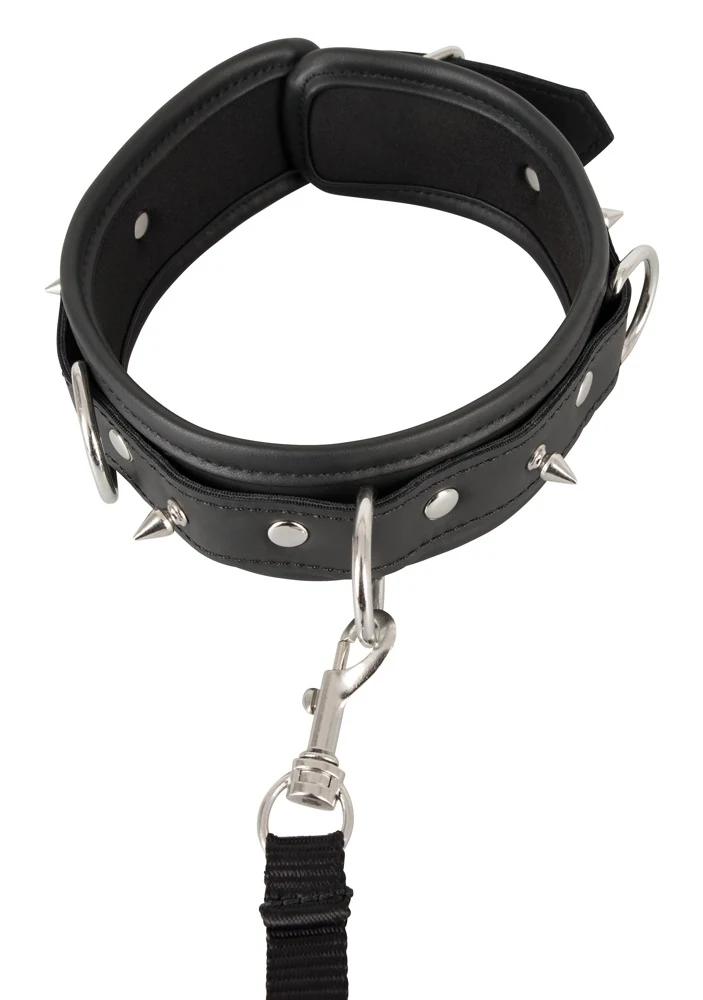Lederlook nekmanchet met afneembare riem