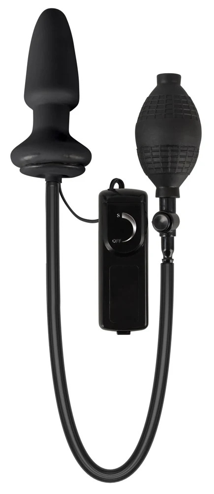 Opblaasbare vibrerende buttplug met pomp
