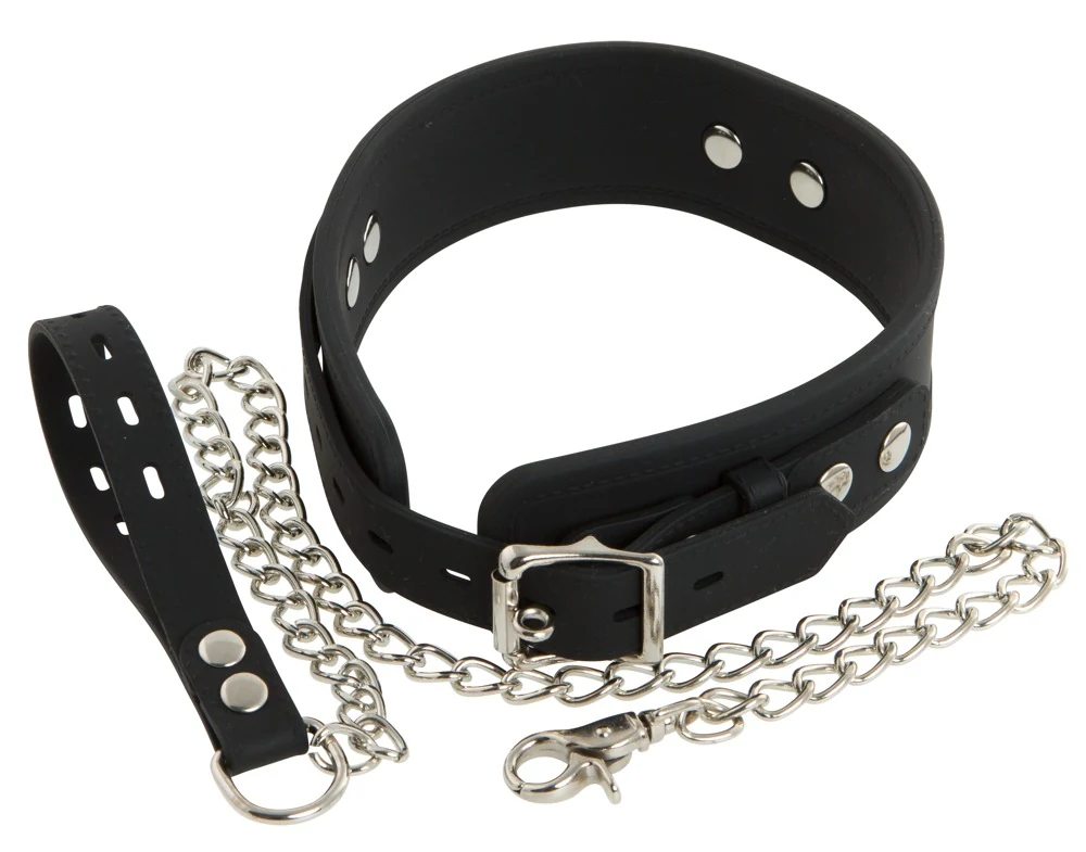 Verstelbare siliconen nekband met metalen details