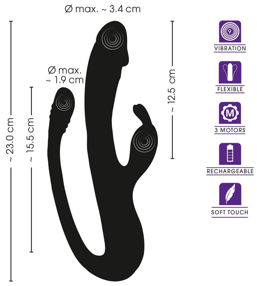 Sweet Smile rabbit vibrator met G-spot en anal tickler