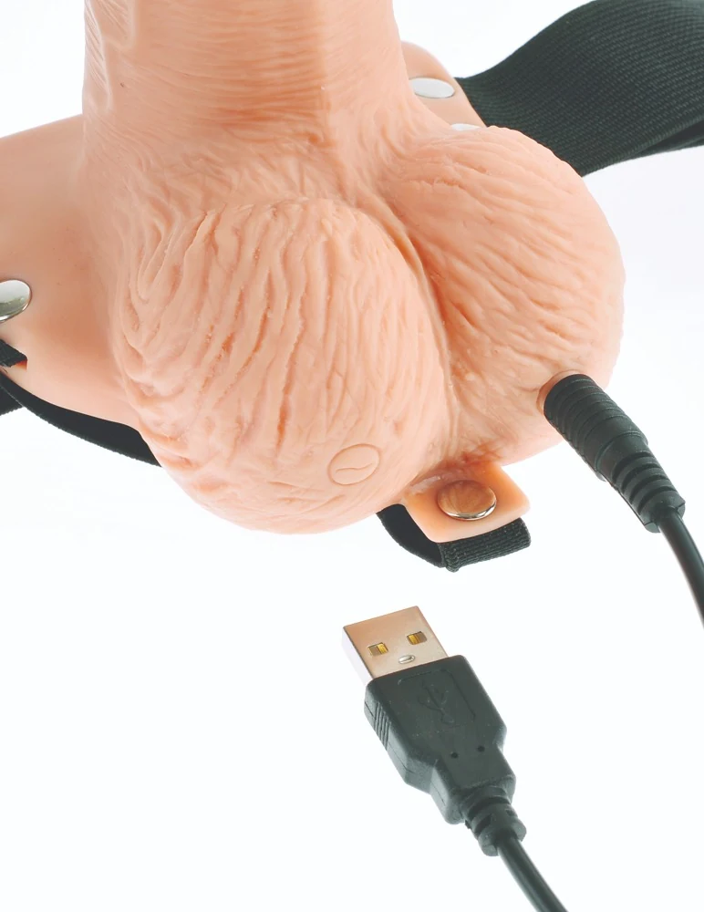 Vibrerende holle natuurvibrator met strap-on