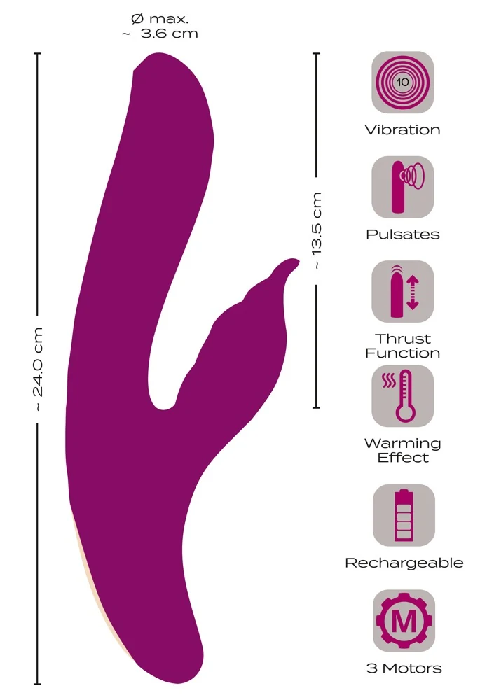 Javida rabbit vibrator met warmtefunctie
