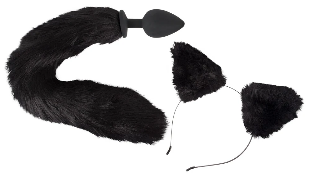 Set met anaalplug kattenstaart en kattenoren