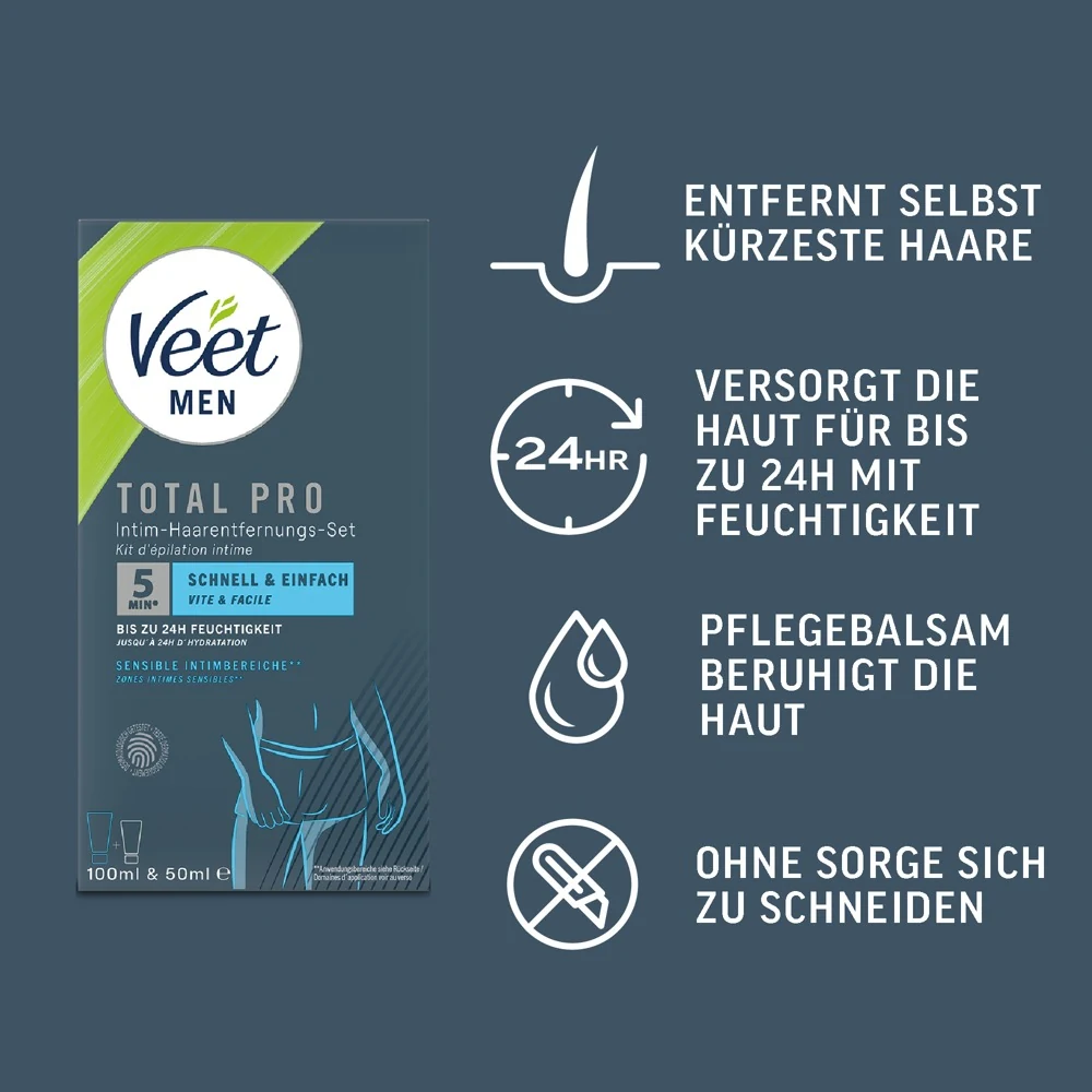 Veet Men TOTAL PRO Intimate Hair Removal Set