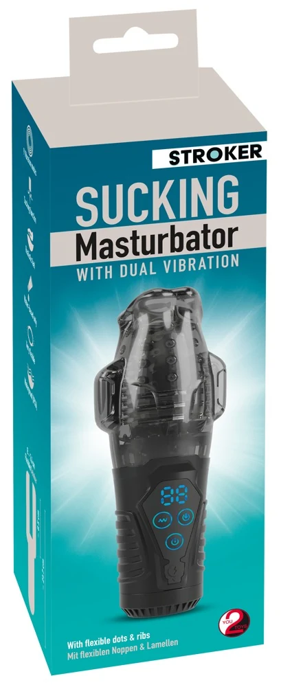 Zuigende masturbator met dubbele vibratie