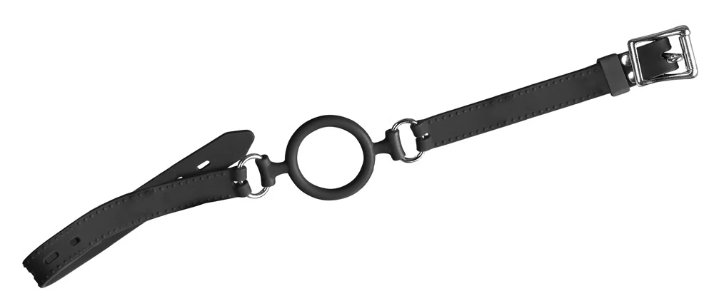 Zwarte ring gag met verstelbare band