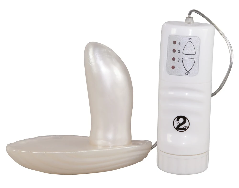 Stille schelpvibrator met clitorisstimulator