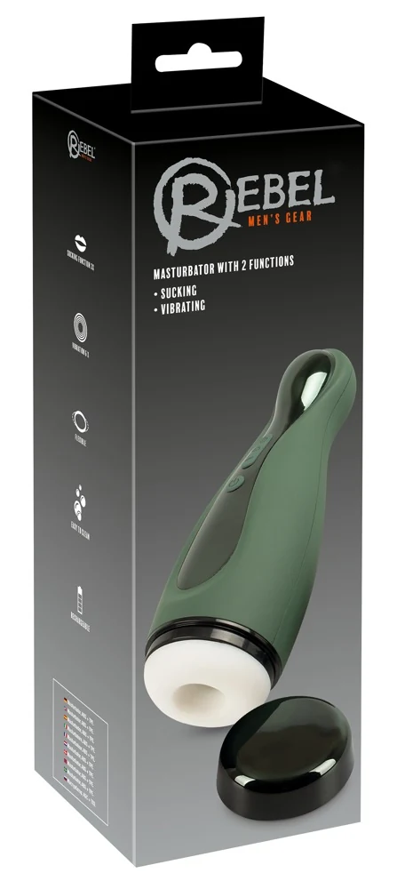 Rebel masturbator met zuigfunctie en vibratie
