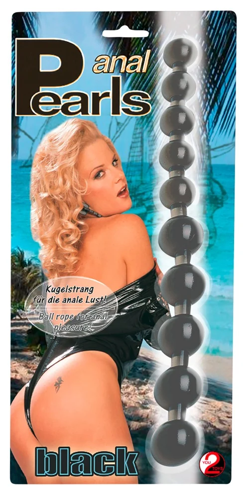 Flexibele anal pearls zwart 27,5 cm