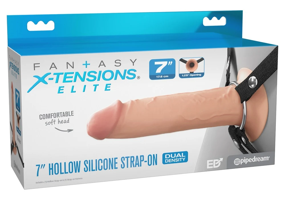 7 Inch Holle Siliconen Strap-on Met Verstelbare Riem