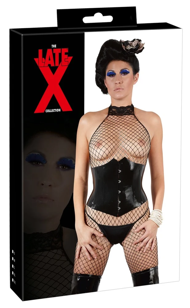 Latex lijfje met vetersluiting