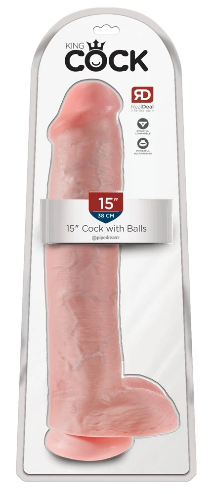 XXL realistische dildo met zuigvoet 38,1 cm