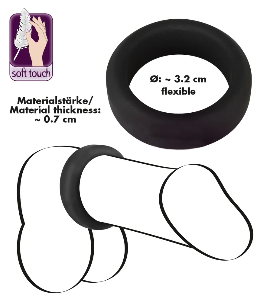 Black Velvets penisring siliconen 3,2 cm
